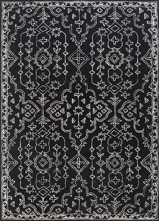 Wool Rug - 240 x 150 cm - black and white