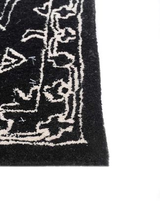 Wool Rug - 240 x 150 cm - black and white