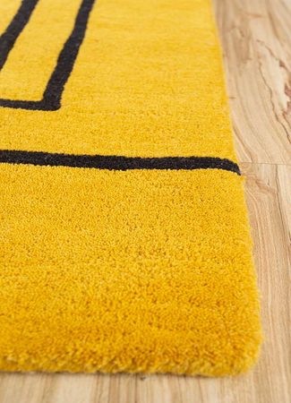 Wool Rug - 90 x 60 cm - gold