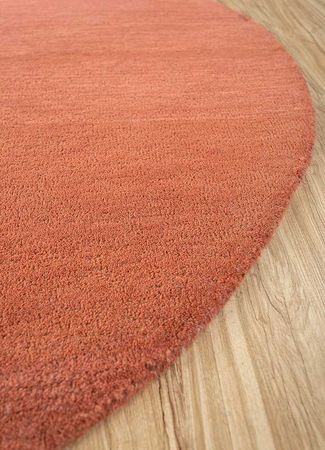 Wool Rug round  - 158 x 158 cm - orange