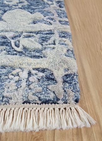 Wool Rug - 90 x 60 cm - blue