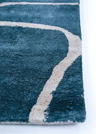 Wool Rug - 240 x 150 cm - blue