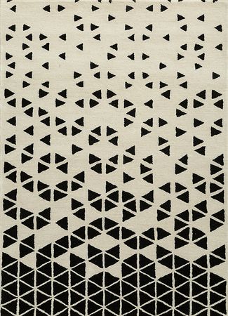 Wool Rug - 240 x 150 cm - black and white