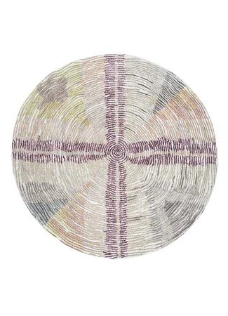 Wool Rug round  - 180 x 180 cm - multicolored