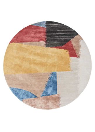 Wool Rug round  - 240 x 240 cm - gold