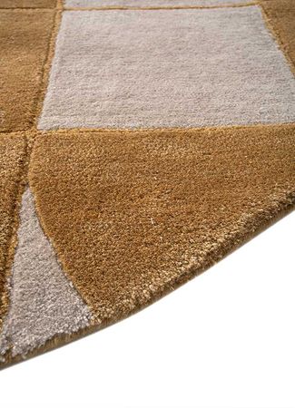 Wool Rug round  - 180 x 180 cm - gold