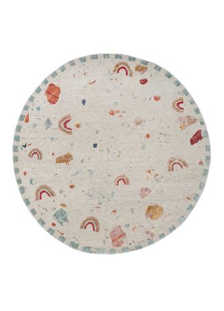 Wool Rug round  - 180 x 180 cm - cream