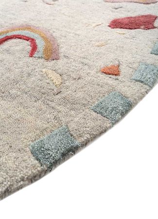 Wool Rug round  - 180 x 180 cm - cream