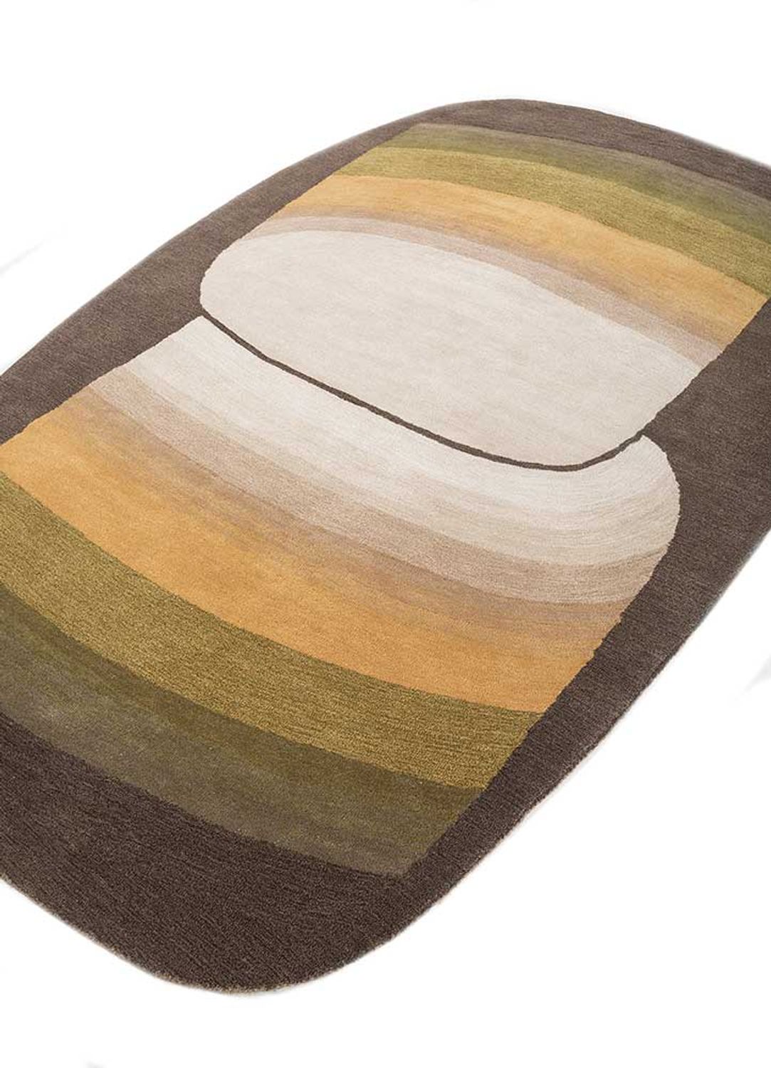 Wool Rug other shape  - 240 x 150 cm - brown