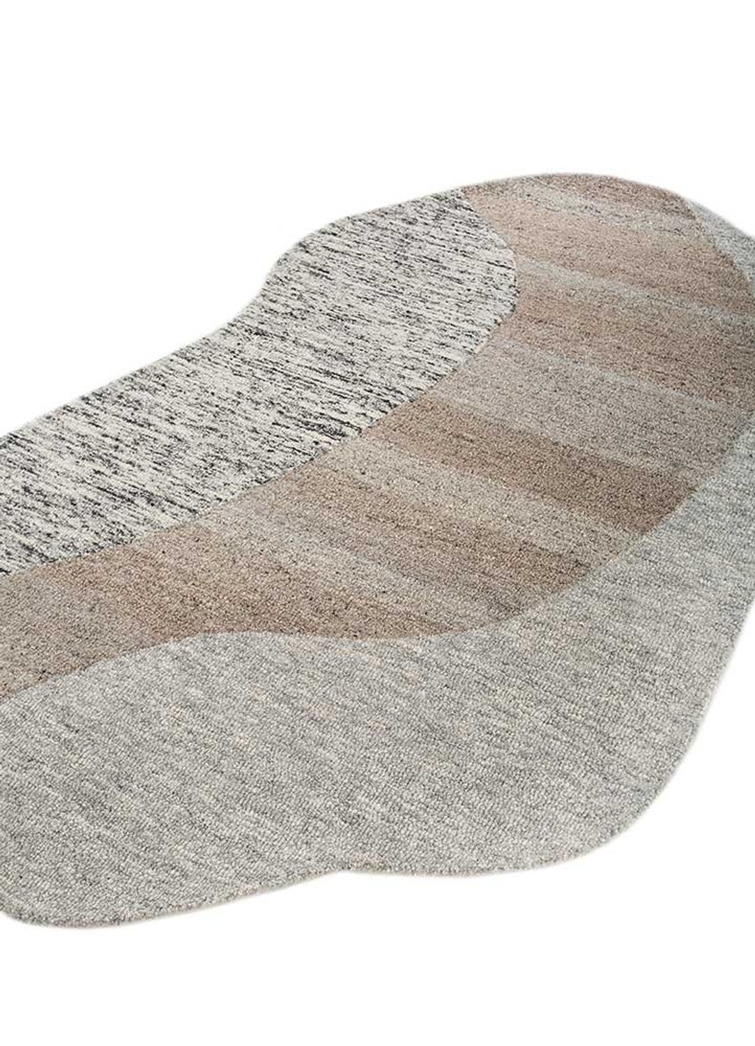 Wool Rug other shape  - 225 x 150 cm - dark beige