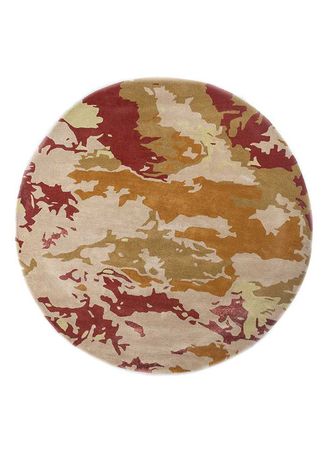 Wool Rug round  - 210 x 210 cm - gold