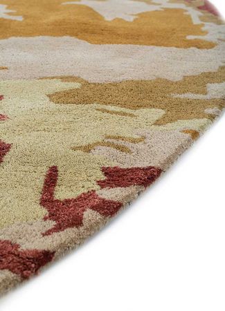 Wool Rug round  - 210 x 210 cm - gold