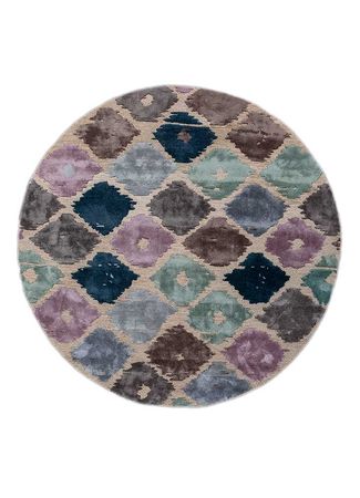 Wool Rug round  - 210 x 210 cm - beige