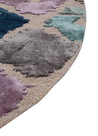 Wool Rug round  - 210 x 210 cm - beige