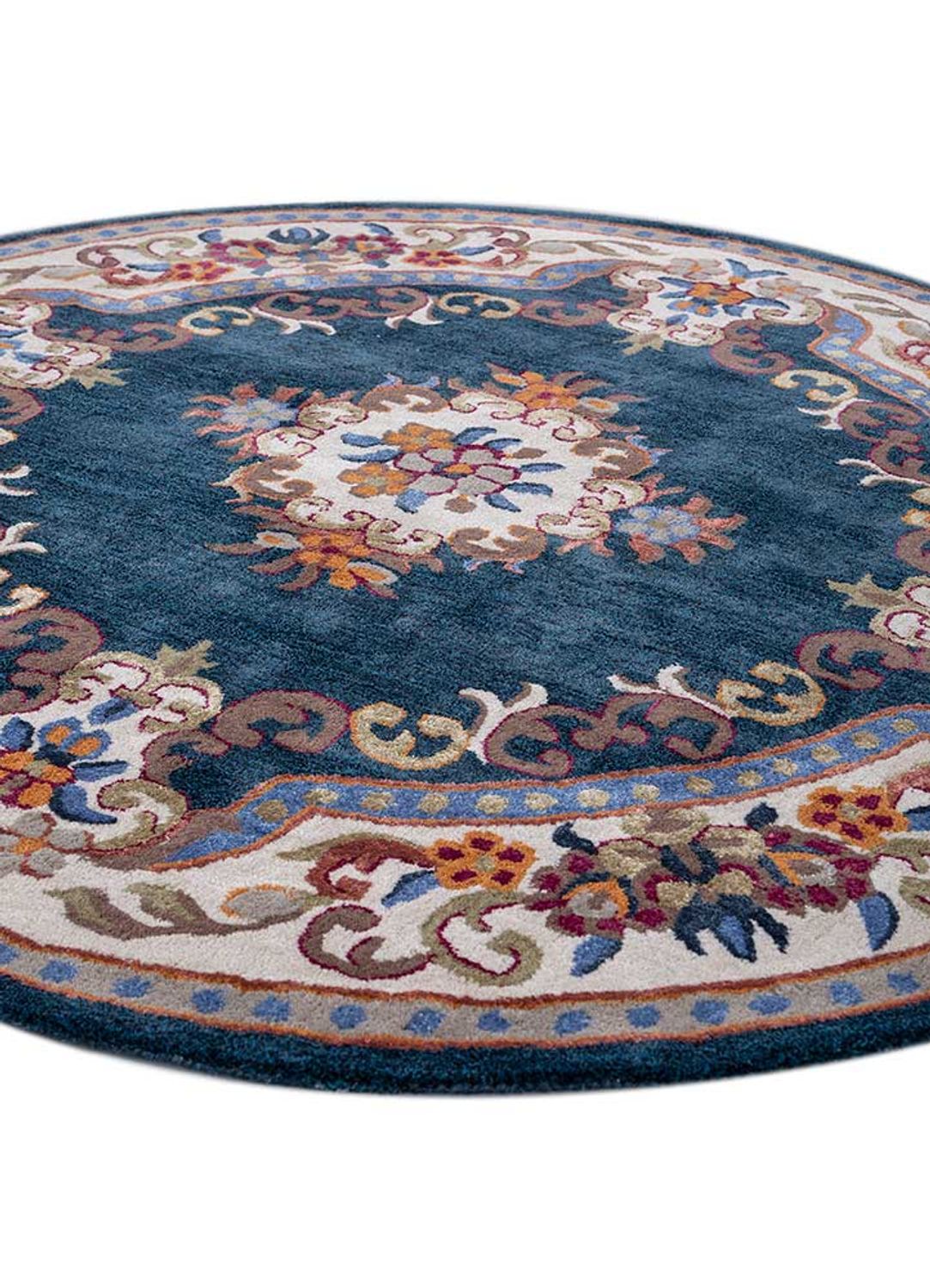 Wool Rug round  - 180 x 180 cm - multicolored