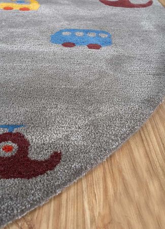 Wool Rug round  - 180 x 180 cm - multicolored