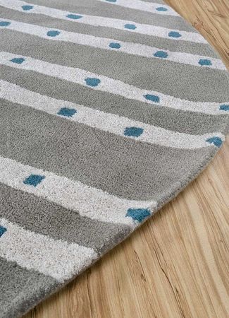 Wool Rug other shape  - 190 x 180 cm - grey
