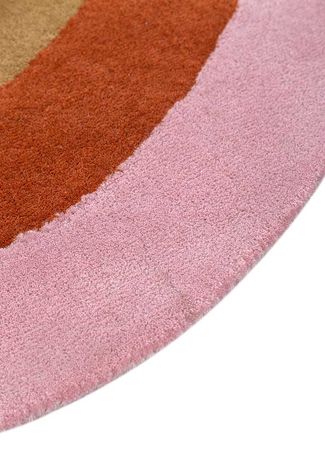 Wool Rug round  - 120 x 120 cm - rose