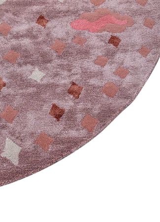 Wool Rug round  - 180 x 180 cm - purple