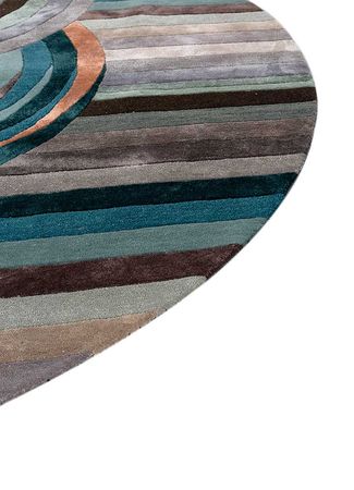 Wool Rug round  - 240 x 240 cm - multicolored