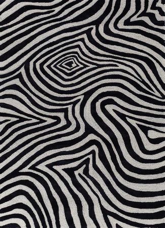 Wool Rug - 240 x 150 cm - black and white