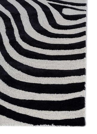 Wool Rug - 240 x 150 cm - black and white
