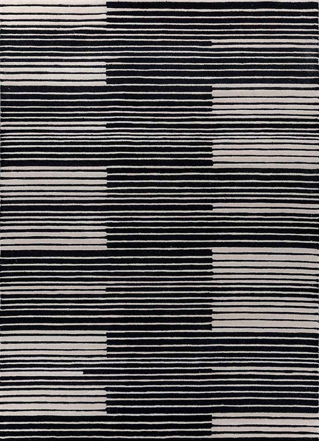 Wool Rug - 270 x 180 cm - black and white