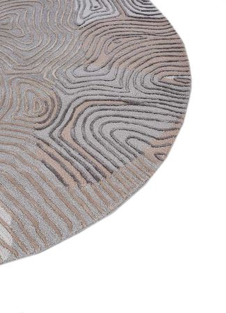 Wool Rug round  - 180 x 180 cm - grey