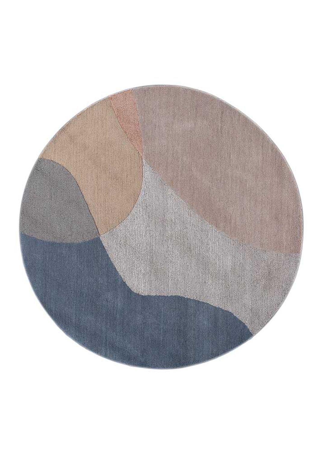 Wool Rug round  - 180 x 180 cm - multicolored