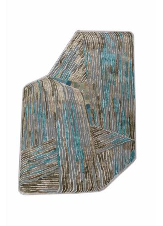 Designer Rug other shape  - 270 x 180 cm - blue