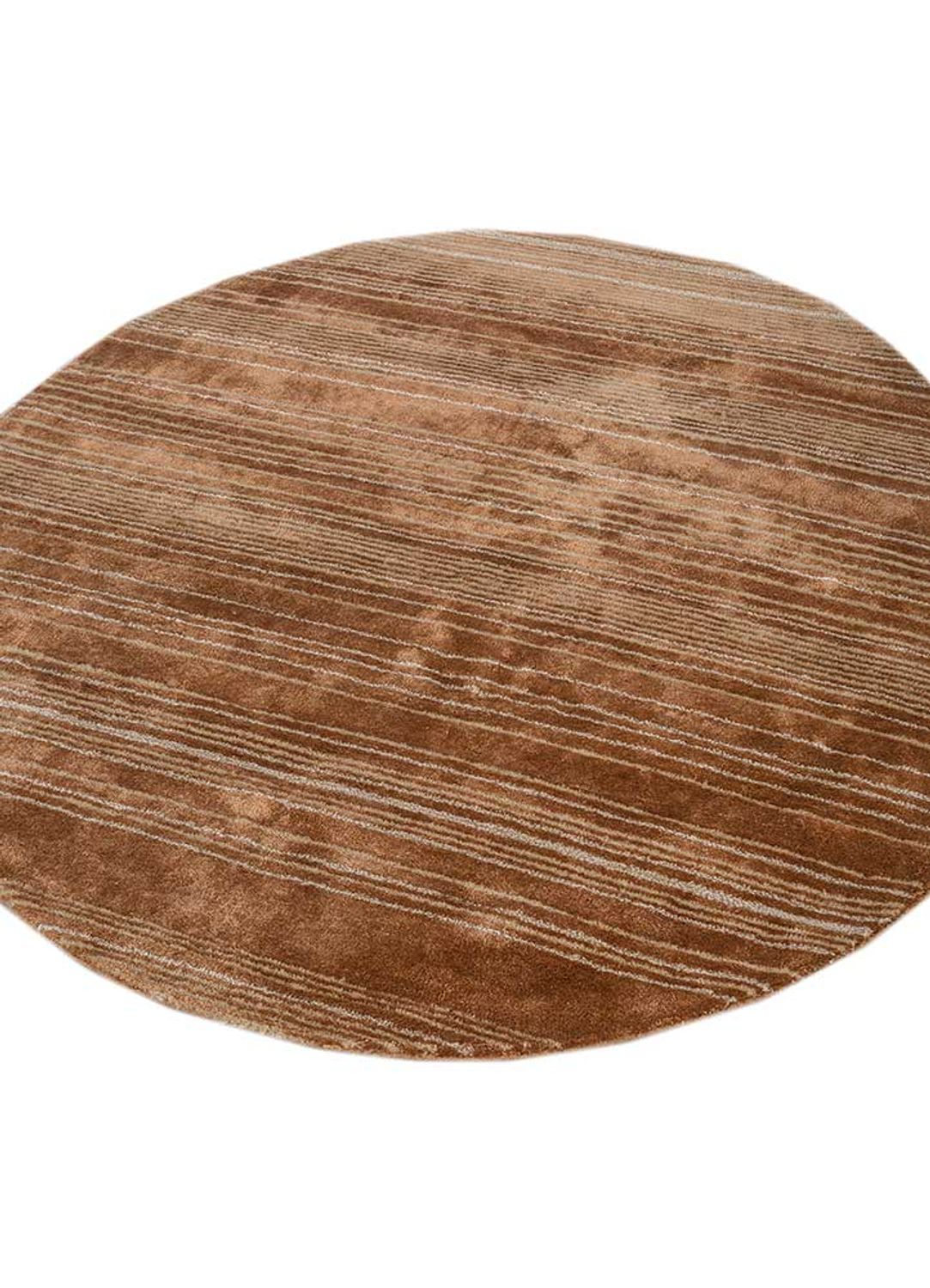 Wool Rug round  - 120 x 120 cm - orange