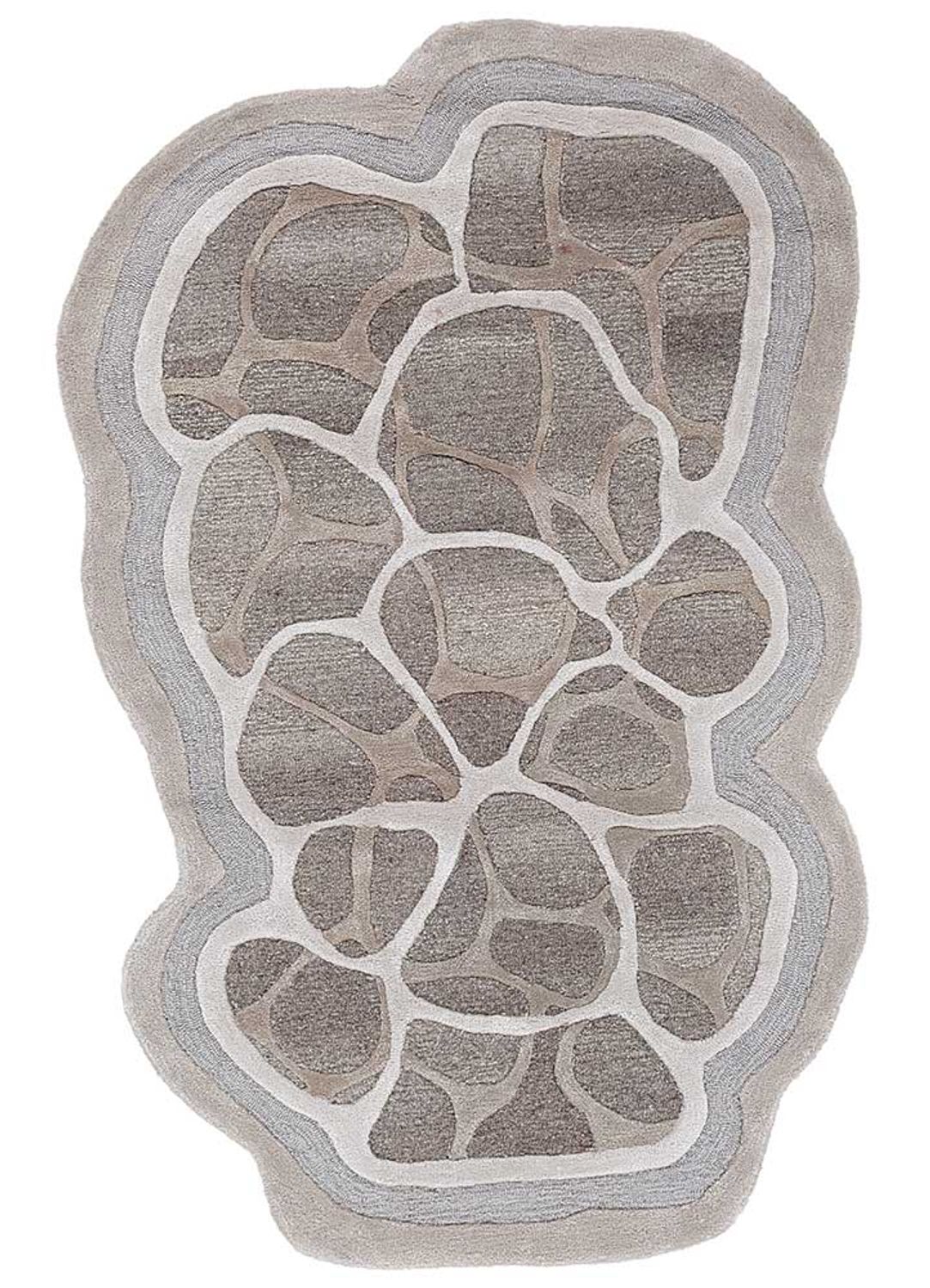 Designer Rug other shape  - 163 x 115 cm - light grey