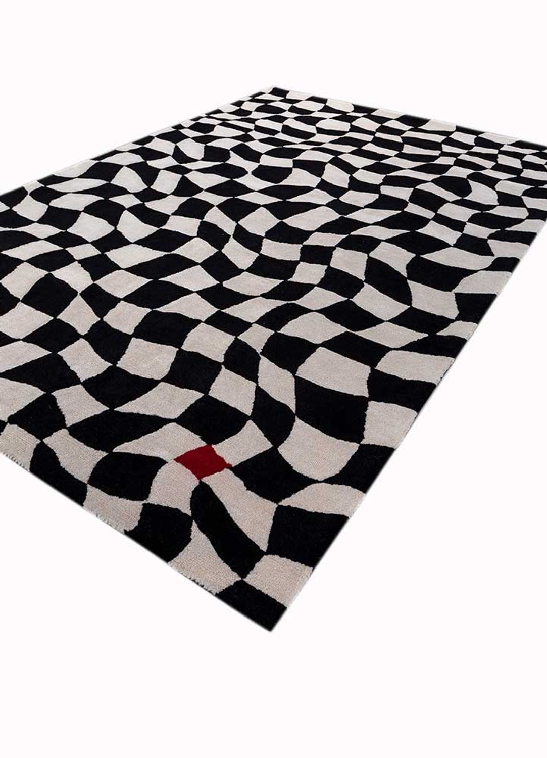 Wool Rug - 270 x 180 cm - black and white