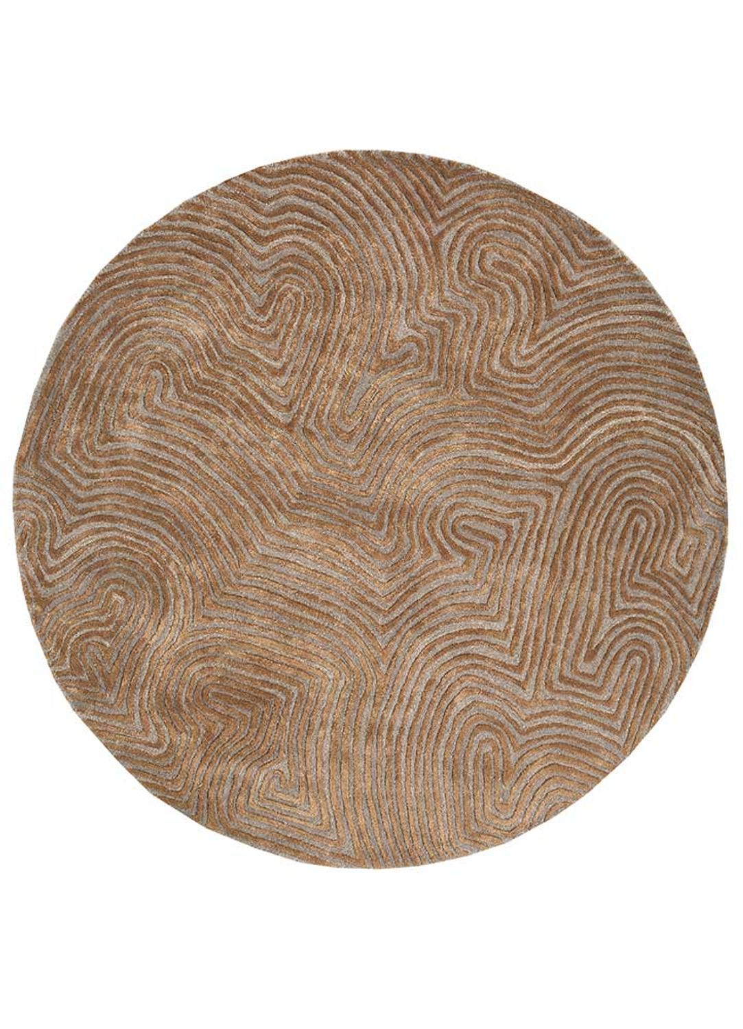 Wool Rug round  - 180 x 180 cm - beige