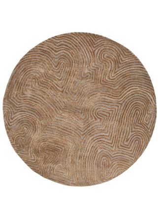 Wool Rug round  - 180 x 180 cm - beige