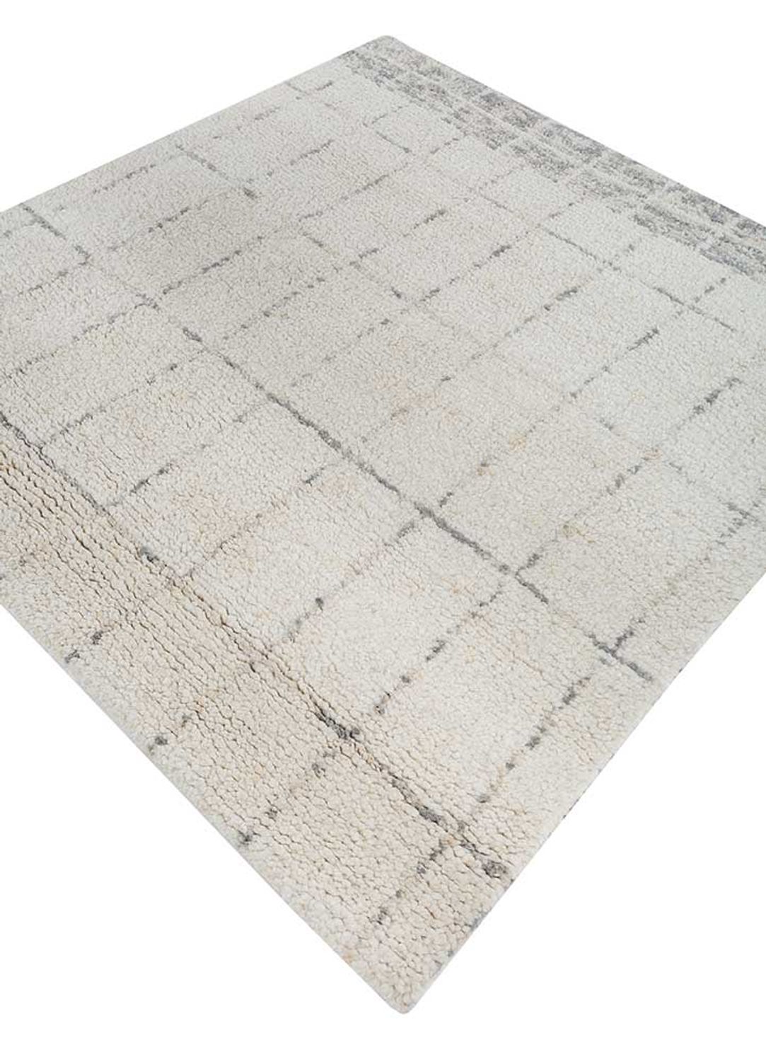 Wool Rug square  - 150 x 150 cm - cream