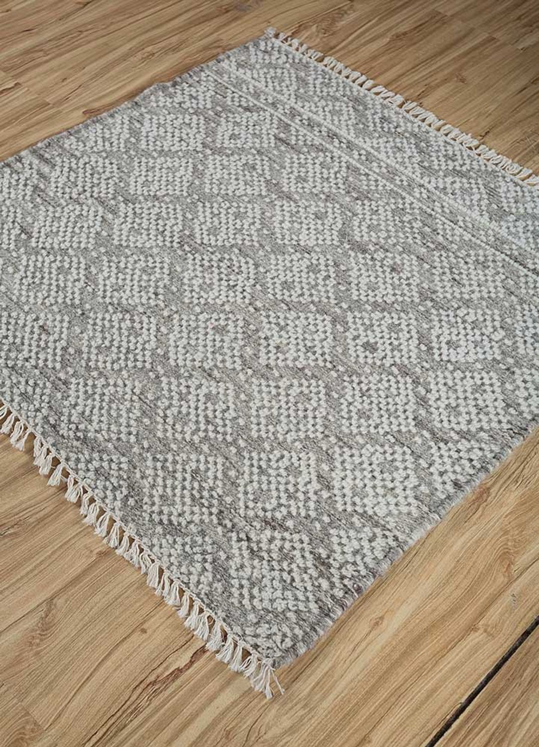 Wool Rug square  - 75 x 75 cm - beige