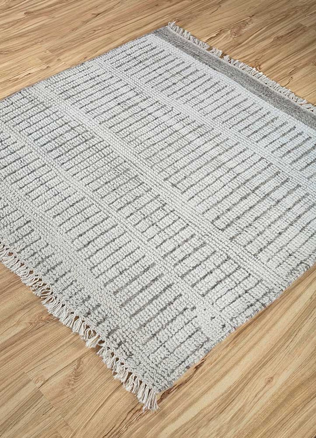 Wool Rug square  - 75 x 75 cm - cream