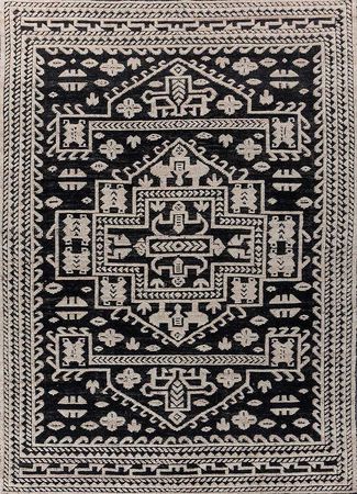 Wool Rug - 270 x 180 cm - black and white