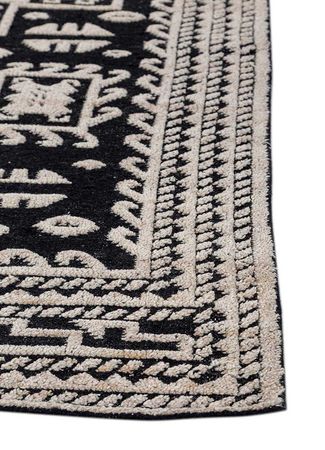 Wool Rug - 270 x 180 cm - black and white