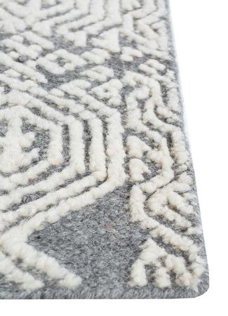 Wool Rug - 90 x 60 cm - light grey