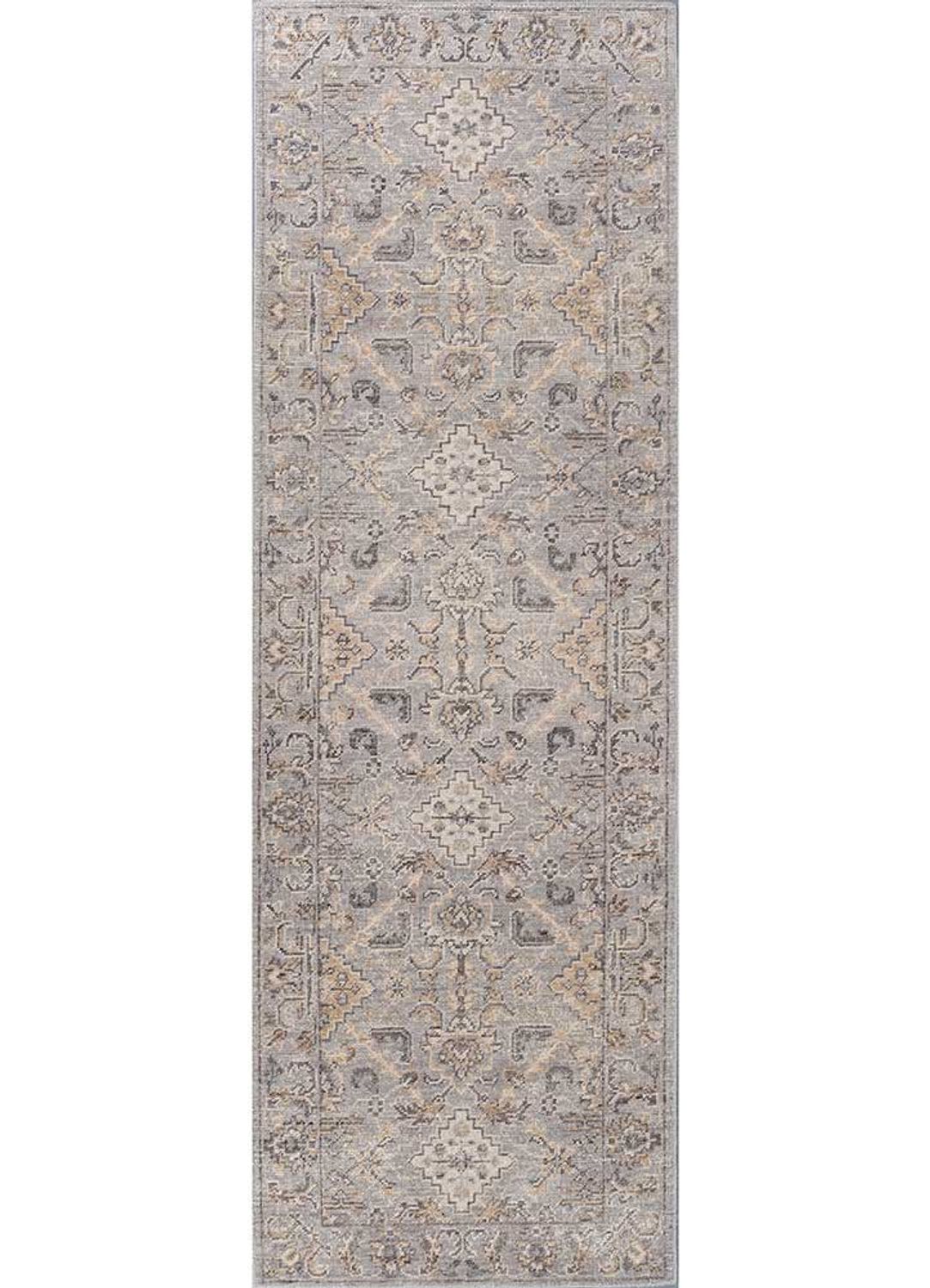 Runner Wool Rug - 300 x 90 cm - light grey