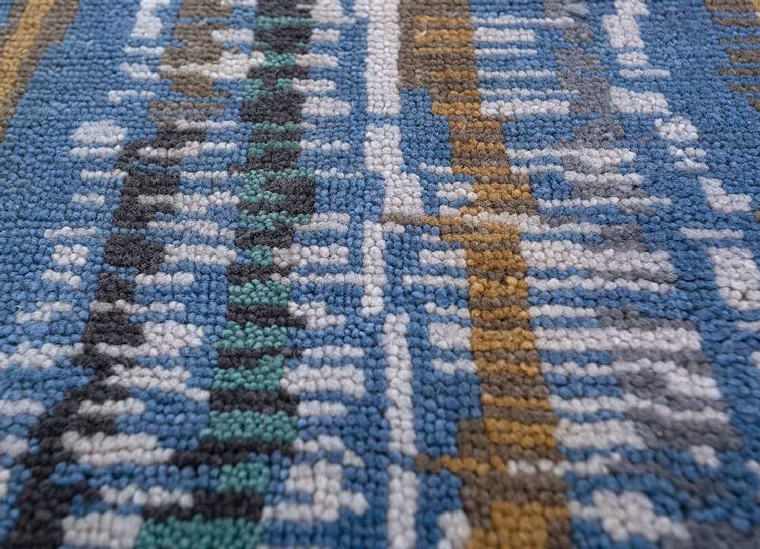 Wool Rug - 180 x 135 cm - blue