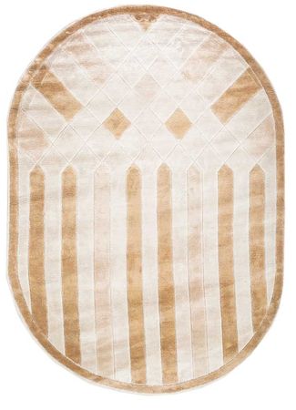 Designer Rug oval  - 270 x 180 cm - brown