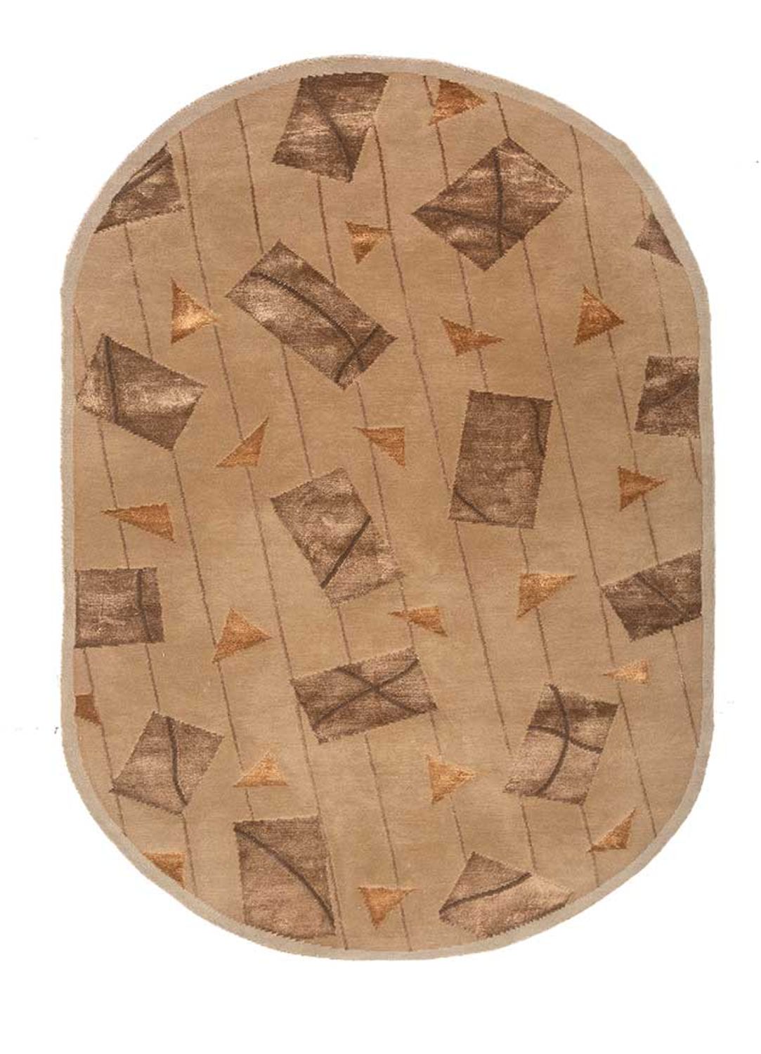 Wool Rug oval  - 240 x 150 cm - beige