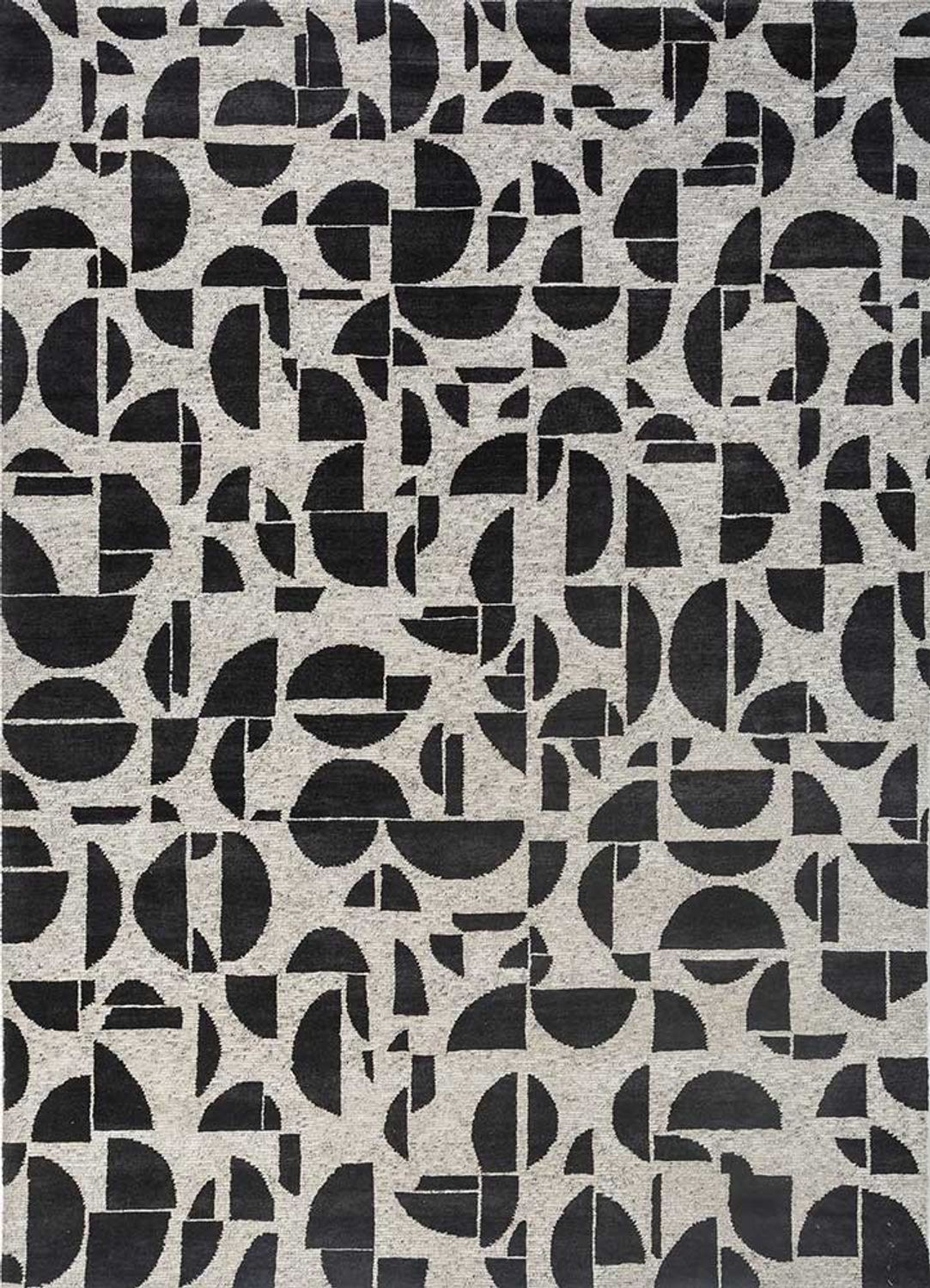 Wool Rug - 300 x 240 cm - black and white