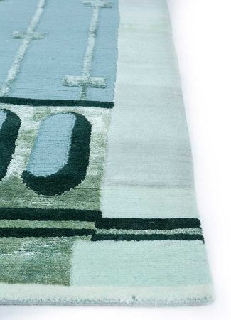 Wool Rug - 300 x 240 cm - light blue