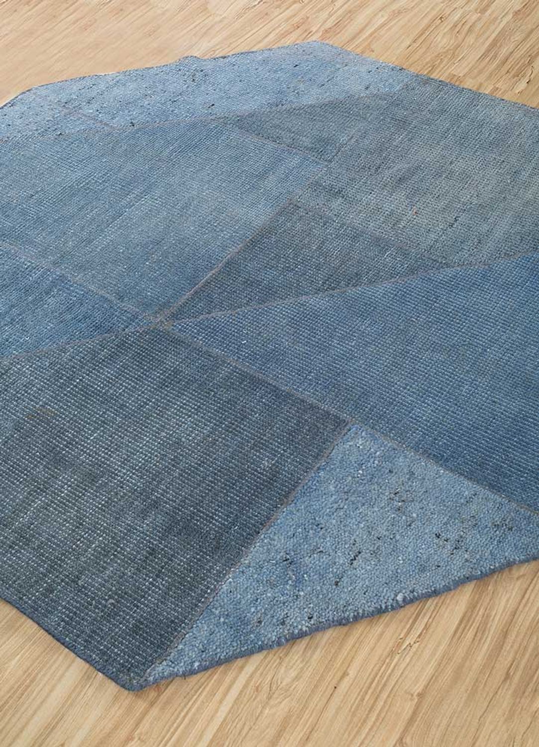 Wool Rug other shape  - 180 x 180 cm - blue