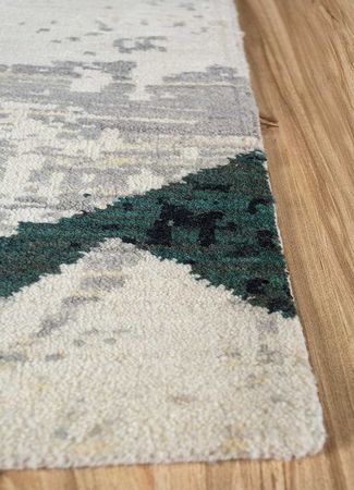 Wool Rug - 90 x 60 cm - green
