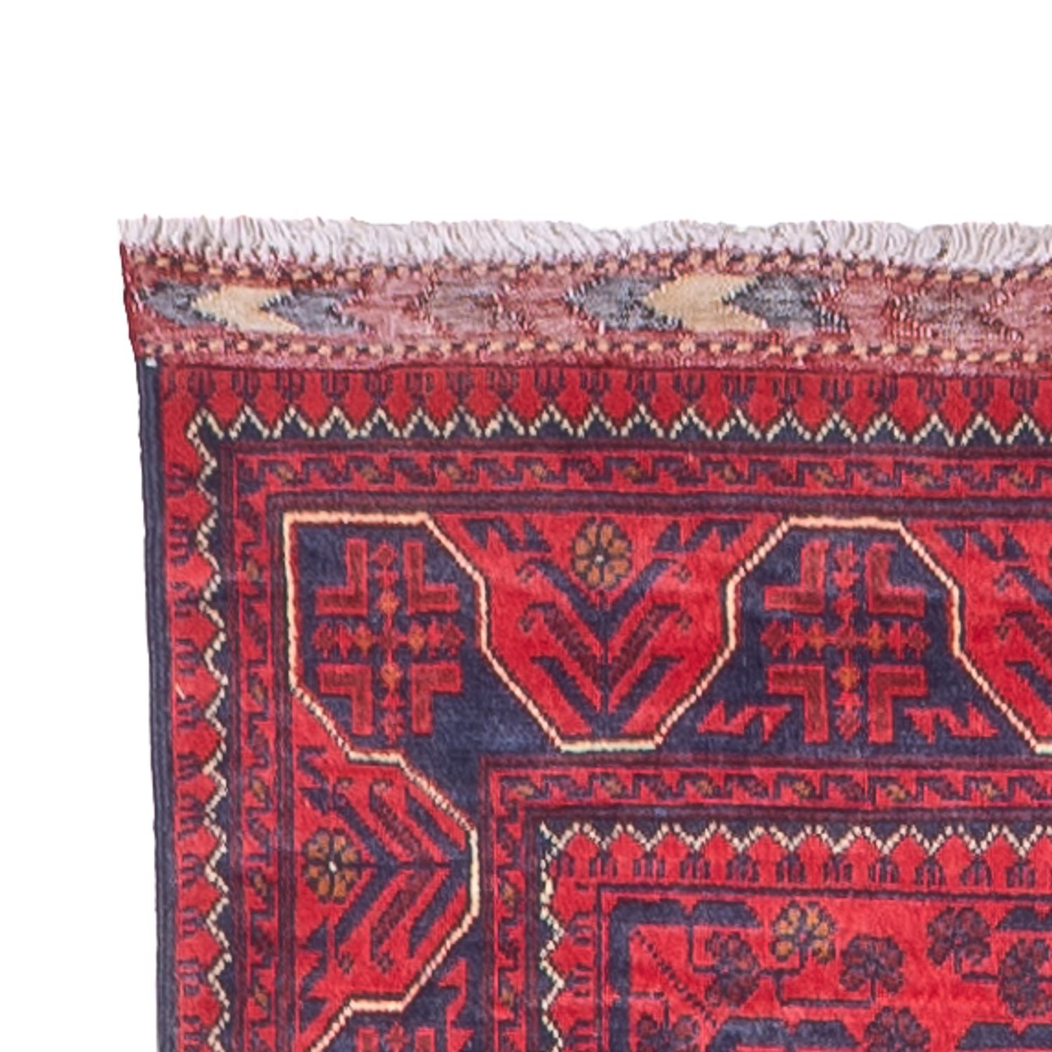 Runner Afghan Rug - Kunduz - 945 x 78 cm - red